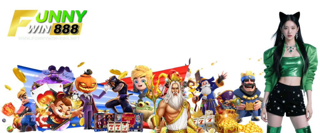 Alt Text: "FUNNYWIN888 direct web casino, no minimum deposit and withdrawal"